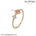 14881 Latest design geometric shape finger ring with white zircon 18k gold plated ladies jewelry